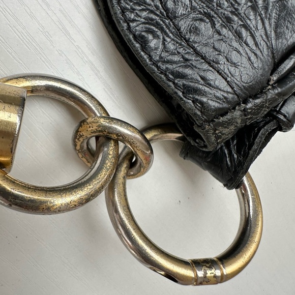 Brahmin Jacqueline Melbourne Hobo Tote Croc Embossed Black Leather Large Bag, - Picture 7 of 11